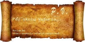 Páskuly Veturia névjegykártya